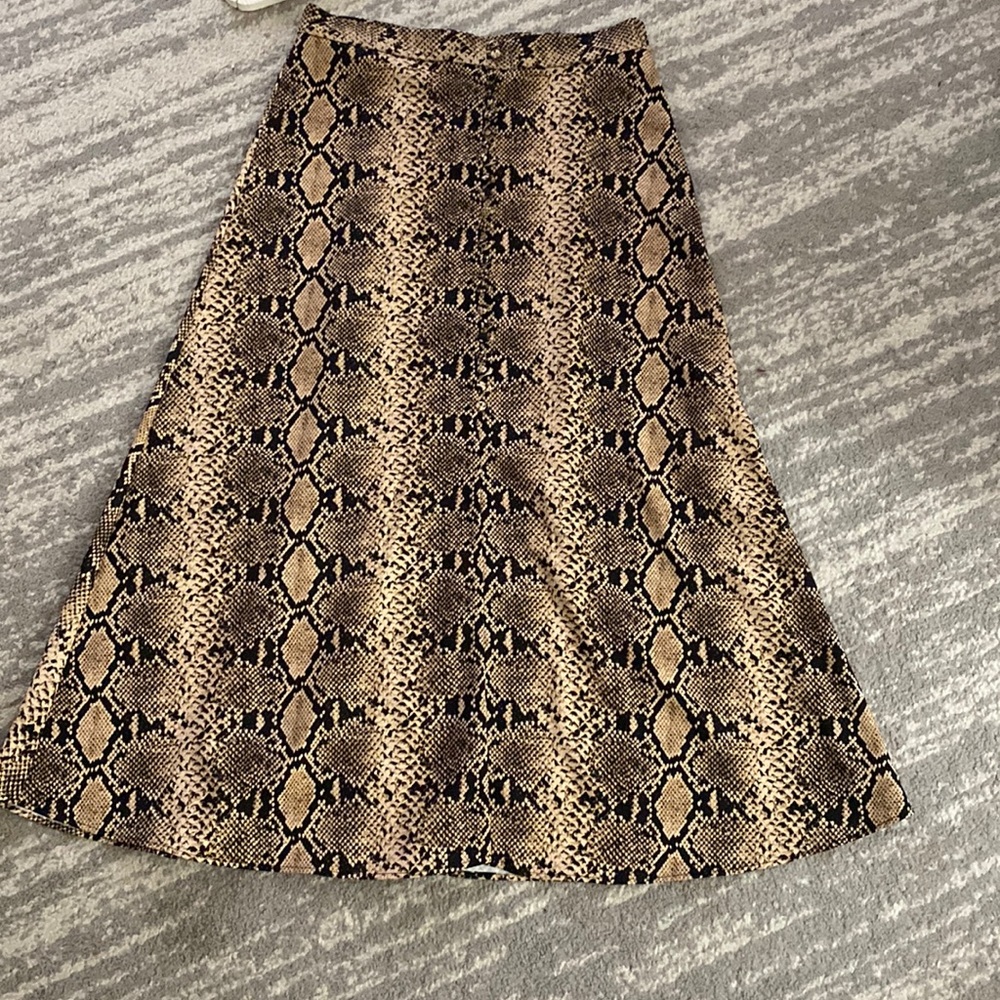 Zara snake print midi flowy skirt